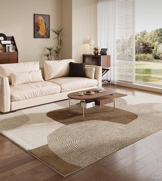 Modern Living Room Rug Ideas, Geometric Contemporary Modern Rugs Next to Bed, Extra Large Modern Area Rugs-Silvia Home Craft