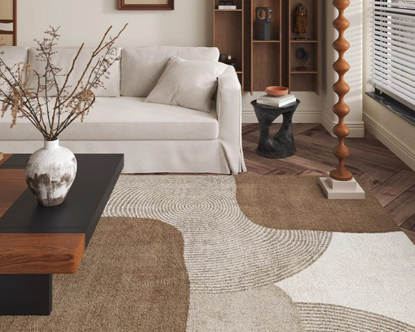 Modern Living Room Rug Ideas, Geometric Contemporary Modern Rugs Next to Bed, Extra Large Modern Area Rugs-Silvia Home Craft