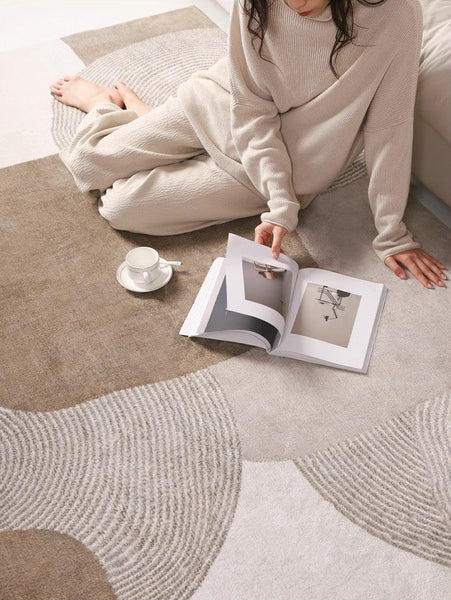 Modern Living Room Rug Ideas, Geometric Contemporary Modern Rugs Next to Bed, Extra Large Modern Area Rugs-Silvia Home Craft