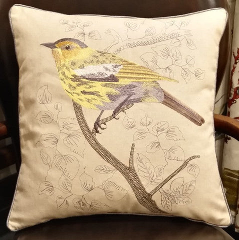 Decorative Throw Pillows for Couch, Bird Pillows, Pillows for Farmhouse, Sofa Throw Pillows, Embroidery Throw Pillows, Rustic Pillows-Silvia Home Craft