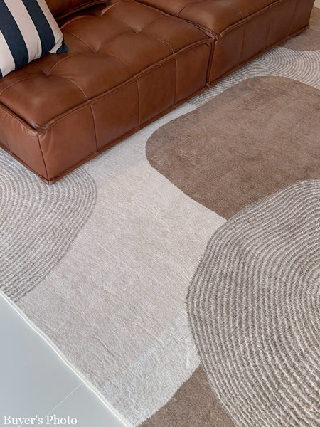 Modern Living Room Rug Ideas, Geometric Contemporary Modern Rugs Next to Bed, Extra Large Modern Area Rugs-Silvia Home Craft