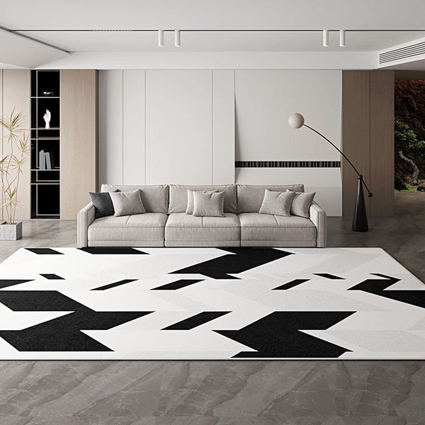 Living Room Modern Rugs, Modern Living Room Rug Placement Ideas, Contemporary Area Rugs for Bedroom-Silvia Home Craft