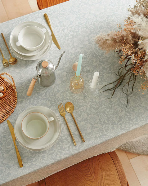 Dining Room Flower Pattern Table Cloths, Farmhouse Table Cloth, Wedding Tablecloth, Square Tablecloth for Round Table, Cotton Rectangular Table Covers for Kitchen-Silvia Home Craft