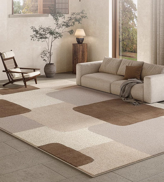 Abstract Geometric Modern Rugs for Living Room, Contemporary Area Rugs for Bedroom, Large Modern Carpets for Interior Design-Silvia Home Craft