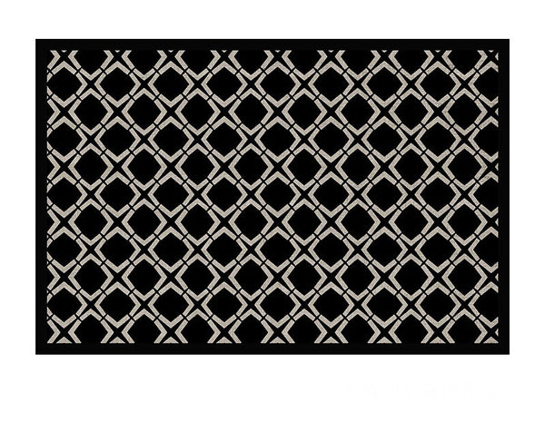 Abstract Contemporary Rugs for Bedroom, Modern Area Rugs under Sofa, Modern Black Rugs for Living Room, Dining Room Floor Rugs, Modern Carpets for Office-Silvia Home Craft