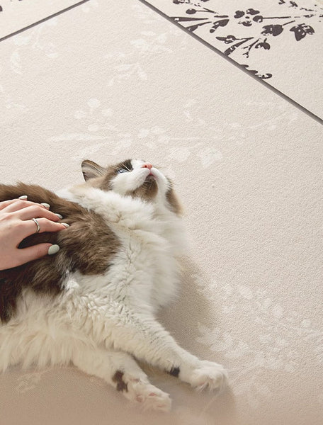 Large Modern Rugs for Sale, Dining Room Modern Rugs, Contemporary Floor Carpets for Living Room, Flower Pattern Geometric Modern Rugs in Bedroom-Silvia Home Craft