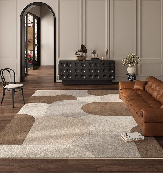 Modern Rugs for Dining Room, Abstract Geometric Modern Rugs, Contemporary Modern Rugs for Bedroom-Silvia Home Craft