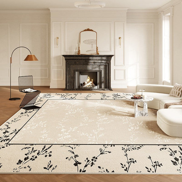 Large Modern Rugs for Sale, Dining Room Modern Rugs, Contemporary Floor Carpets for Living Room, Flower Pattern Geometric Modern Rugs in Bedroom-Silvia Home Craft