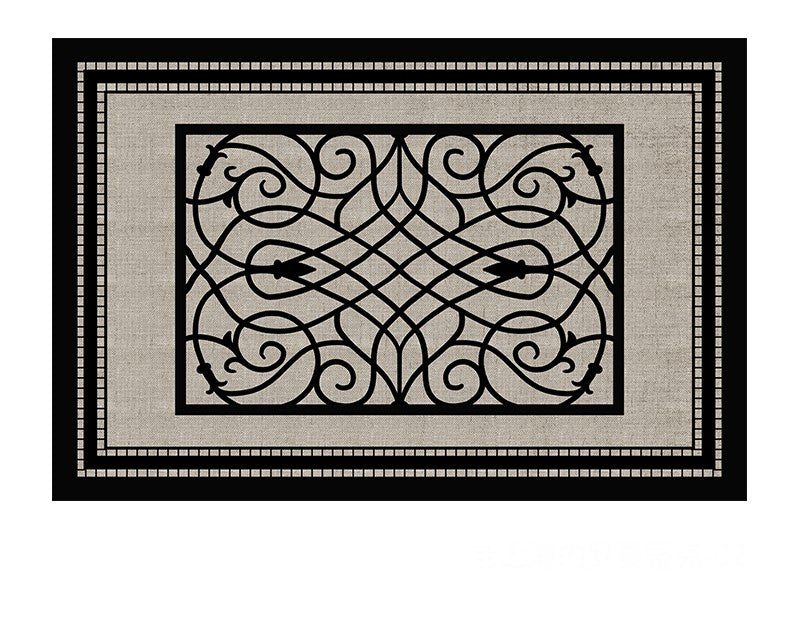 Dining Room Floor Rugs, Modern Area Rugs under Sofa, Modern Black Rugs for Living Room, Abstract Contemporary Rugs for Bedroom, Modern Carpets for Office-Silvia Home Craft