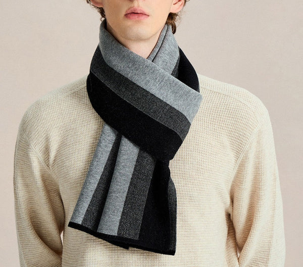 Men's Winter Scarf, Casual Fashion Scarf for Men, Men's Cashmere Scarf Winter, Soft Wool Scarf for Men, Business Formal Men Scarf Styles, Wool Scarf for Gentleman-Silvia Home Craft