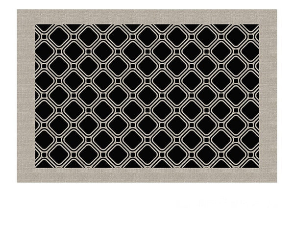 Elegant Modern Area Rugs under Sofa, Dining Room Floor Rugs, Mid Century Black Rugs for Living Room, Abstract Contemporary Rugs for Bedroom, Modern Carpets for Office-Silvia Home Craft