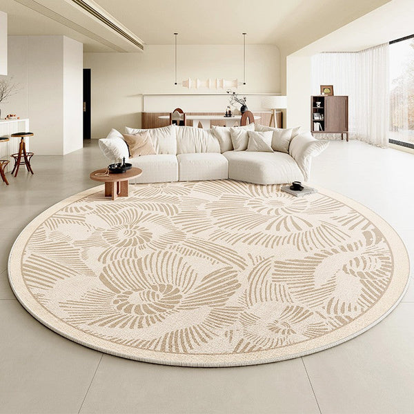Dining Room Contemporary Round Rugs, Modern Rug Ideas for Living Room, Bedroom Modern Round Rugs, Circular Modern Rugs under Chairs-Silvia Home Craft