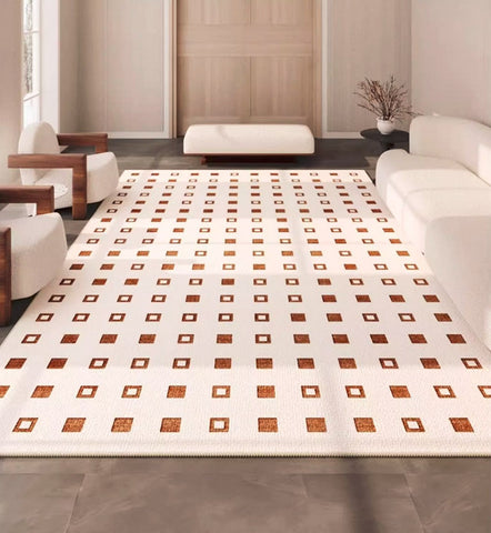 Geometric Modern Rug Placement Ideas for Living Room, Modern Rug Ideas for Bedroom, Contemporary Area Rugs for Dining Room-Silvia Home Craft