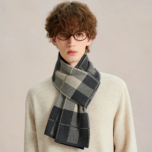 Business Formal Men Scarf Styles, Wool Scarf for Gentleman, Casual Fashion Scarf for Men, Men's Cashmere Scarf Winter, Soft Wool Scarf for Men, Men's Winter Scarf-Silvia Home Craft