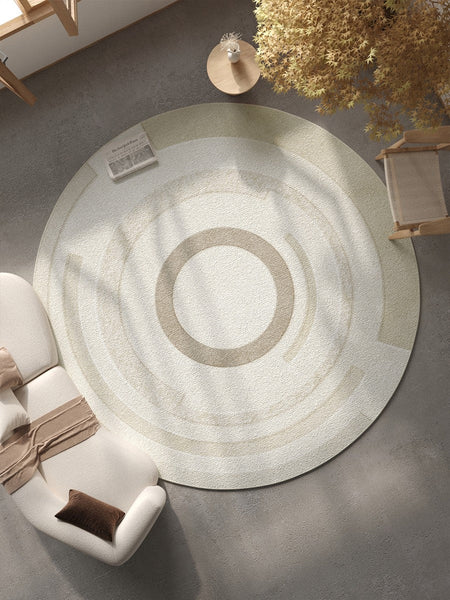 Contemporary Modern Rug Ideas for Living Room, Circular Modern Rugs for Bedroom, Abstract Contemporary Round Rugs for Dining Room-Silvia Home Craft