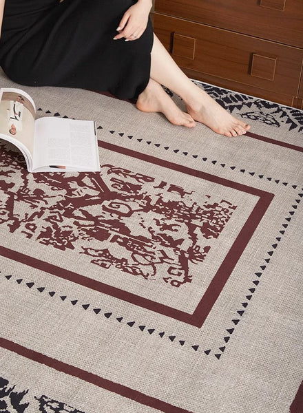 Dining Room Floor Rugs, Abstract Contemporary Rugs for Bedroom, Mid Century Area Rugs for Living Room, Elegant Modern Area Rugs under Sofa, Modern Carpets for Office-Silvia Home Craft