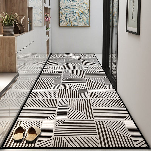 Stain-resistant Non Slip Entryway Runner Rugs, Extra Long Hallway Runners, Long Narrow Runner Rugs, Modern Long Hallway Runners, Kitchen Runner Rugs, Washable Entrance Hallway Grey Runners-Silvia Home Craft