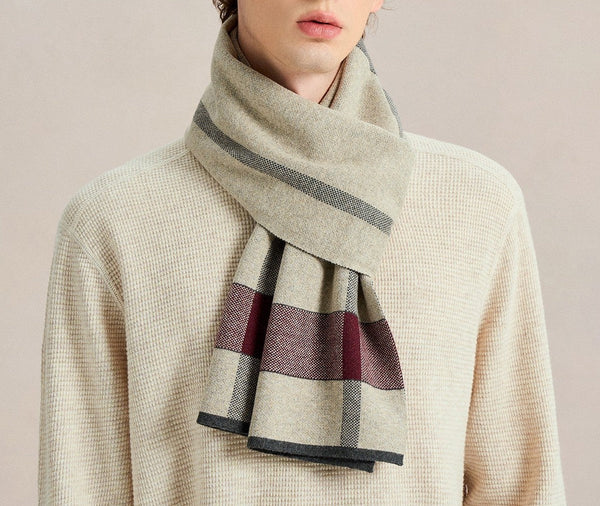 Formal Business Scarf Styles for Men, Casual Fashion Scarf for Men, Men's Cashmere Scarf Winter, Soft Wool Scarf for Men, Men's Winter Scarf, Wool Scarf for Gentleman-Silvia Home Craft