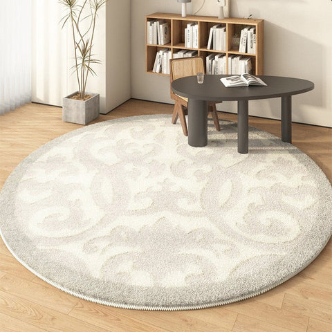 Large Modern Area Rugs under Coffee Table, Dining Room Modern Rugs, Contemporary Modern Rugs for Bedroom, Abstract Geometric Round Rugs under Sofa-Silvia Home Craft