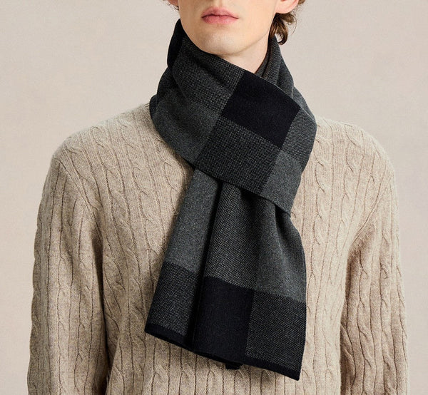 Casual Fashion Scarf for Men, Men's Cashmere Scarf Winter, Soft Wool Scarf for Men, Formal Business Scarf Styles for Men, Men's Winter Scarf, Wool Scarf for Gentleman-Silvia Home Craft