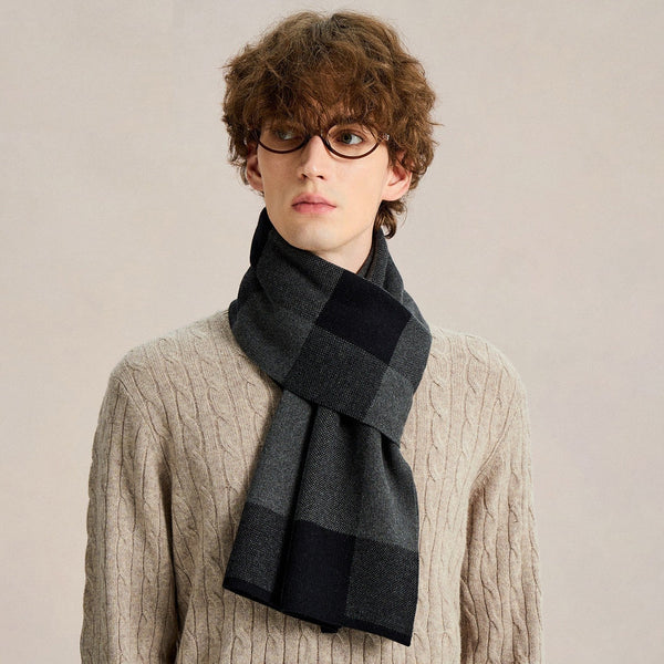 Casual Fashion Scarf for Men, Men's Cashmere Scarf Winter, Soft Wool Scarf for Men, Formal Business Scarf Styles for Men, Men's Winter Scarf, Wool Scarf for Gentleman-Silvia Home Craft