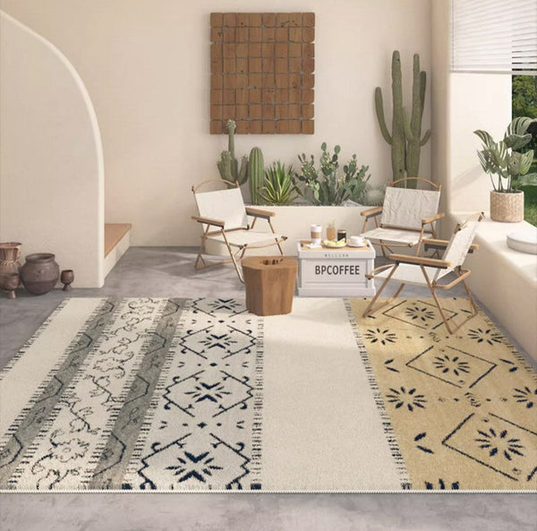 Thick Contemporary Area Rugs Next to Bed, Modern Runner Rugs for Hallway, Abstract Area Rugs for Living Room, Modern Rugs for Dining Room-Silvia Home Craft