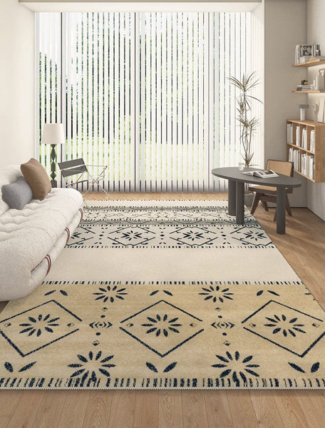 Thick Contemporary Area Rugs Next to Bed, Modern Runner Rugs for Hallway, Abstract Area Rugs for Living Room, Modern Rugs for Dining Room-Silvia Home Craft