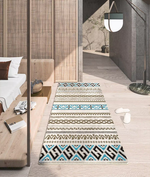 Geometric Modern Rugs for Living Room, Abstract Modern Runner Rugs Next to Bedroom, Modern Rug for Sale, Contemporary Rugs for Dining Room-Silvia Home Craft