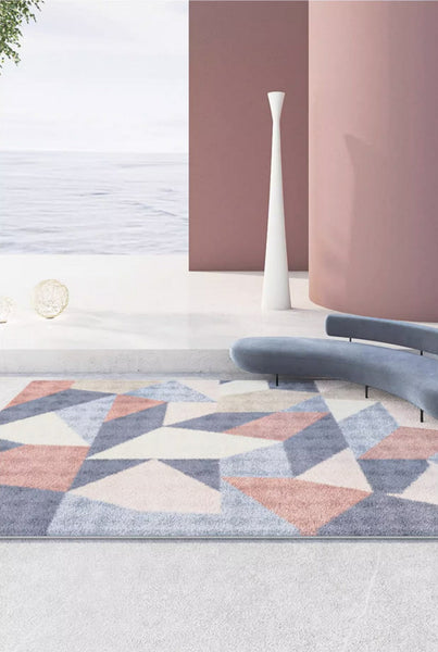 Geometric Contemporary Rugs Next to Bed, Large Modern Rugs for Living Room, Contemporary Modern Rugs for Sale, Modern Carpets for Dining Room-Silvia Home Craft