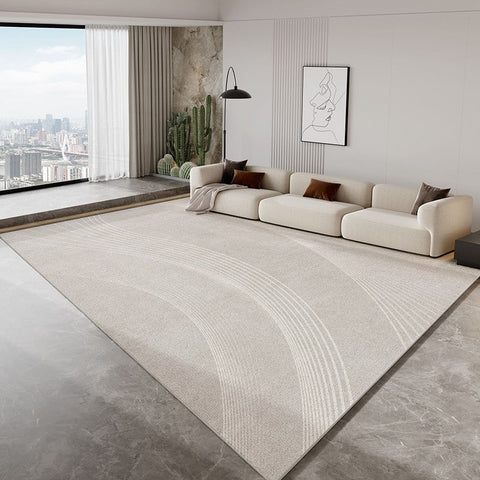 Contemporary Area Rugs for Bedroom, Living Room Modern Rugs, Modern Living Room Rug Placement Ideas, Grey Modern Floor Carpets for Dining Room-Silvia Home Craft