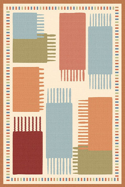 Mid Century Modern Rugs Next to Bed, Colorful Contemporary Rugs for Bedroom, Modern Rugs for Dining Room, Abstract Modern Carpets for Apartment-Silvia Home Craft