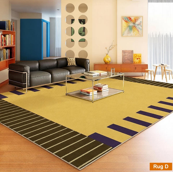 Living Room Contemporary Modern Rugs, Geometric Modern Rugs, Modern Carpets under Coffee Table, Colorful Modern Rugs for Bedroom-Silvia Home Craft