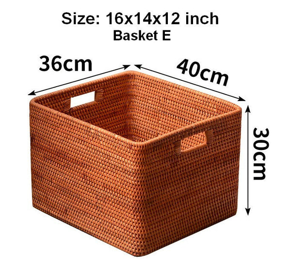 Woven Storage Baskets, Rattan Storage Baskets for Kitchen, Storage Basket for Shelves, Kitchen Storage Basket, Storage Baskets for Bedroom-Silvia Home Craft