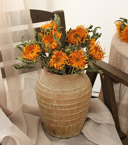 Natural Decorations, A Bunch of Sunflowers, Flower Arrangement, Handmade Artificial Flowers for Home Decor, Natural Dried Sunflower Stems-Silvia Home Craft