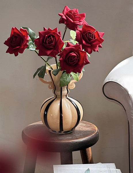 Modern Glass Flower Vases, Glass Flower Vases, Handmade Glass Bud Vases, Water Holding Flower Vases, Flower Vases on Table-Silvia Home Craft