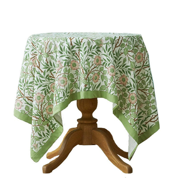 Large Rectangle Tablecloth for Dining Room Table, Square Tablecloth for Round Table, Farmhouse Table Cloth, Flower Pattern Tablecloth-Silvia Home Craft