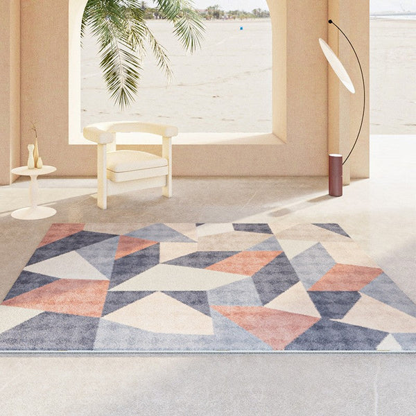 Geometric Contemporary Rugs Next to Bed, Large Modern Rugs for Living Room, Contemporary Modern Rugs for Sale, Modern Carpets for Dining Room-Silvia Home Craft
