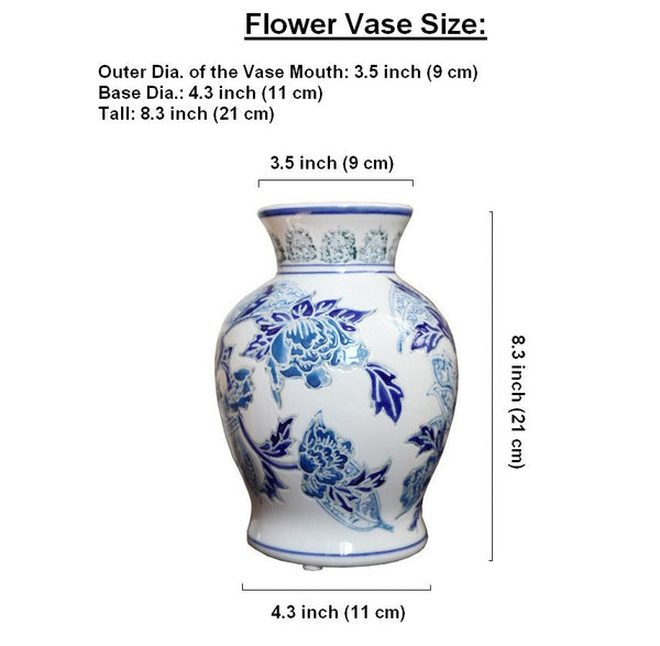 Porcelain Flower Vases, Centerpiece Ceramic Bouquet Vases, Handmade Flower Vase, Vintage Flower Vases on Dining Table-Silvia Home Craft