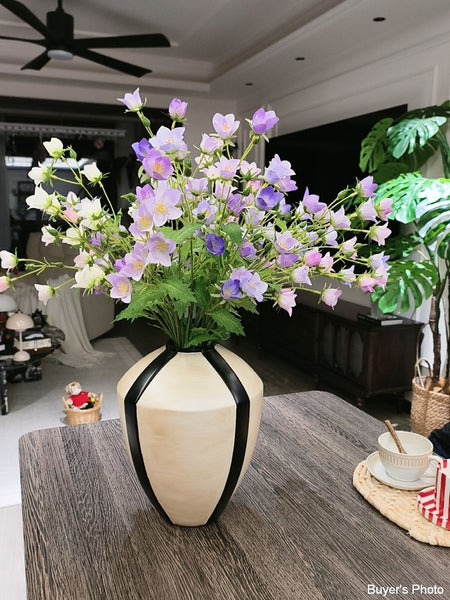 Centerpiece Ceramic Bouquet Vases, Porcelain Vases for Modern Home Decor, Large Contemporary Vases on Dining Table, Handmade Modern Flower Vase-Silvia Home Craft