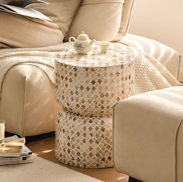 Modern Side Table, Contemporary Bedside Table, Bedside Small Side Table, Elegant Small End Table, Creative Coffee Table, Contemporary Side Table, Portable Casual Side Table, Shell Small Sofa Side Table-Silvia Home Craft