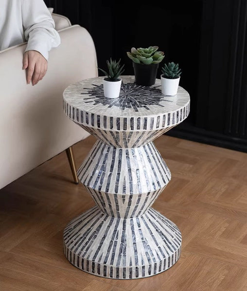 Shell Small Sofa Side Table, Bedside Small Side Table, Portable Casual Side Table, Contemporary Round Side Table, Creative Coffee Table