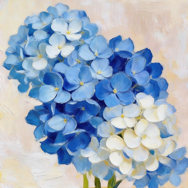 Hydrangeas in Full Bloom, Still Life Painting, Small Canvas Wall Art, Hand Painted Canvas Art, Original Flower Paintings, Buy Small Paintings Online-Silvia Home Craft