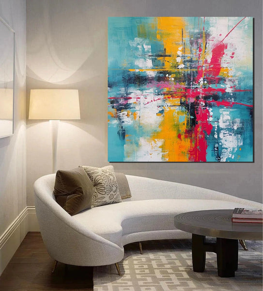 Acrylic Painting for Dining Room, Modern Contemporary Abstract Artwork, Palette Knife Painting, Heavy Texutre Wall Art, Extra Large Wall Art Painting-Silvia Home Craft