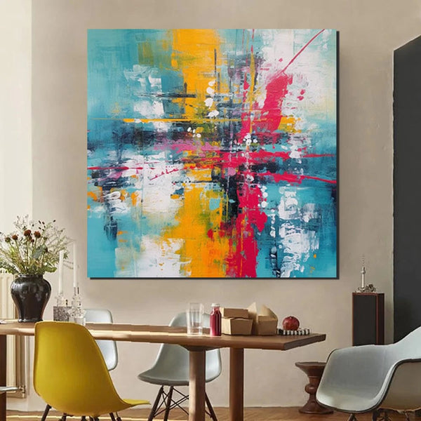 Acrylic Painting for Dining Room, Modern Contemporary Abstract Artwork, Palette Knife Painting, Heavy Texutre Wall Art, Extra Large Wall Art Painting-Silvia Home Craft