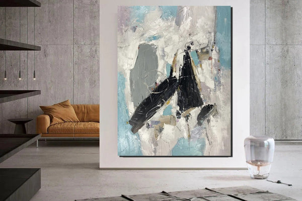 Living Room Wall Painting, Contemporary Wall Painting, Modern Artwork, Large Canvas Painting, Acrylic Painting for Dining Room-Silvia Home Craft