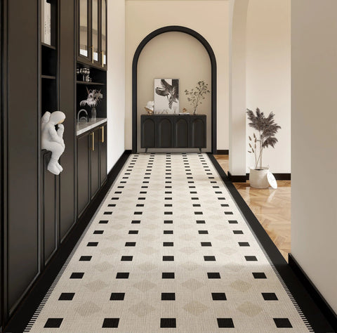 Extra Long Narrow Runner Rugs, 25 Feet Long Hallway Runners, Geometric Modern Long Hallway Runners, 20 Feet Non Slip Entryway Runner Rug Ideas-Silvia Home Craft