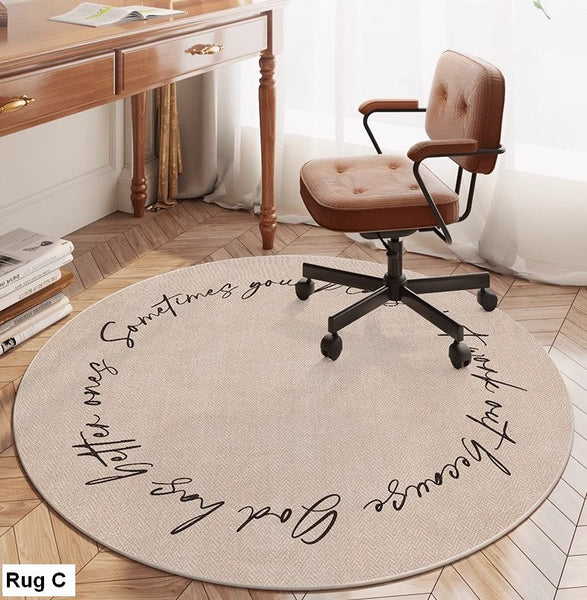 Modern Round Rugs for Bedroom, Circular Modern Rugs under Dining Room Table, Contemporary Round Rugs, Geometric Modern Rug Ideas for Living Room-Silvia Home Craft