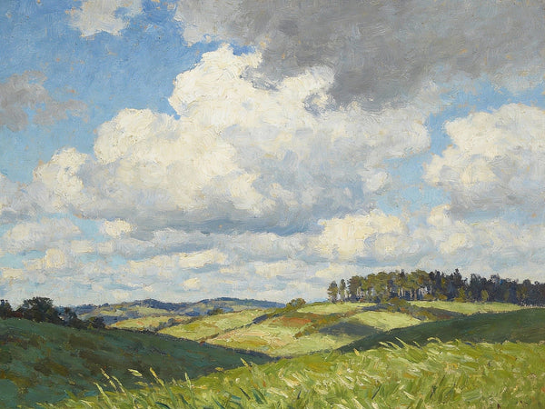 French Countryside under a Vast Sky, Small Landscape Paintings, Small Oil Paintings on Canvas, Small Paintings on Canvas, Hand Painted Canvas Artï¼?Original Oil Paintings-Silvia Home Craft