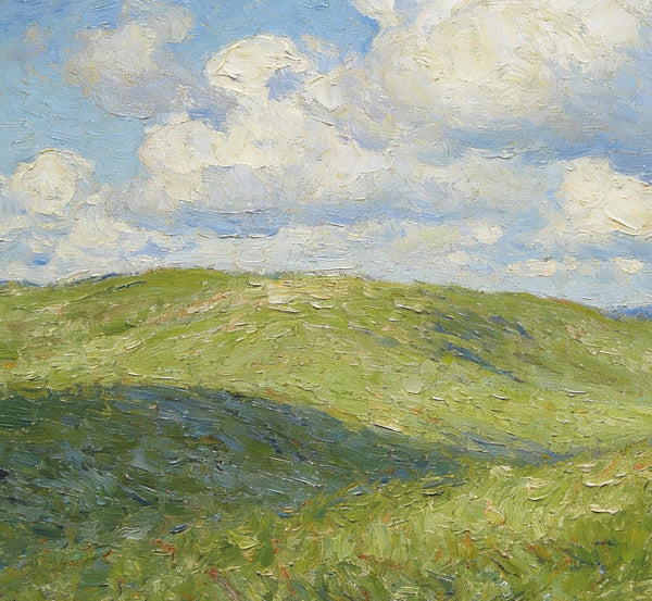 Small Wall Paintings, Grassland Under a Blue and White Sky, Landscape Canvas Paintings, On Canvas Small Paintings, Hand Painted Canvas Art, Original Artwork Landscape Paintings-Silvia Home Craft