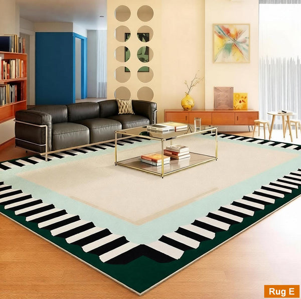 Living Room Contemporary Modern Rugs, Geometric Modern Rugs, Modern Carpets under Coffee Table, Colorful Modern Rugs for Bedroom-Silvia Home Craft